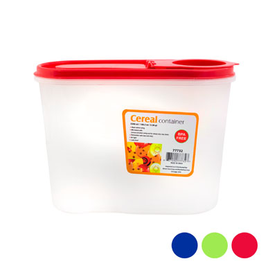 FOOD Storage Cereal Cont 3.38qt 108.2 Oz 3 Color Lids #5112