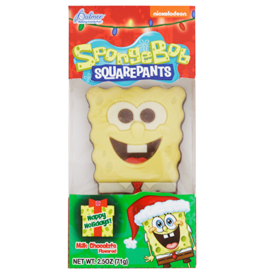 Spongebob Squarepants HOLIDAY Candy Bar Milk Chocolate Flavor 2.5 Oz Counter Display