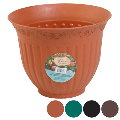 ''PLANTER 9.25''''dia X 7.5''''h Column Ivy Design 4 Colors No Punched Out Holes #6045''