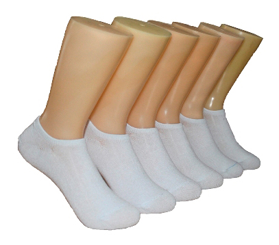 Women's White No-Show SOCKS - 6-Pair Packs - Size 9-11