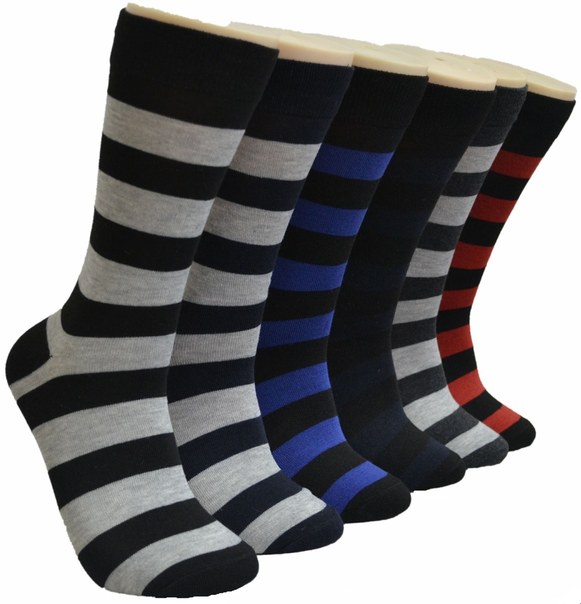 Men's Novelty Crew SOCKS - Two Tone Striped Print - Size 10-13