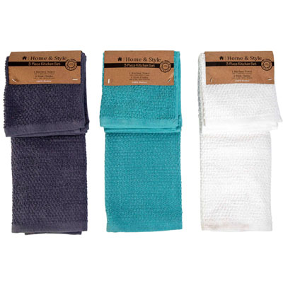 ''Kitchen TOWEL 3pc Set3asst Colors 1-kt, 2dc See N2''