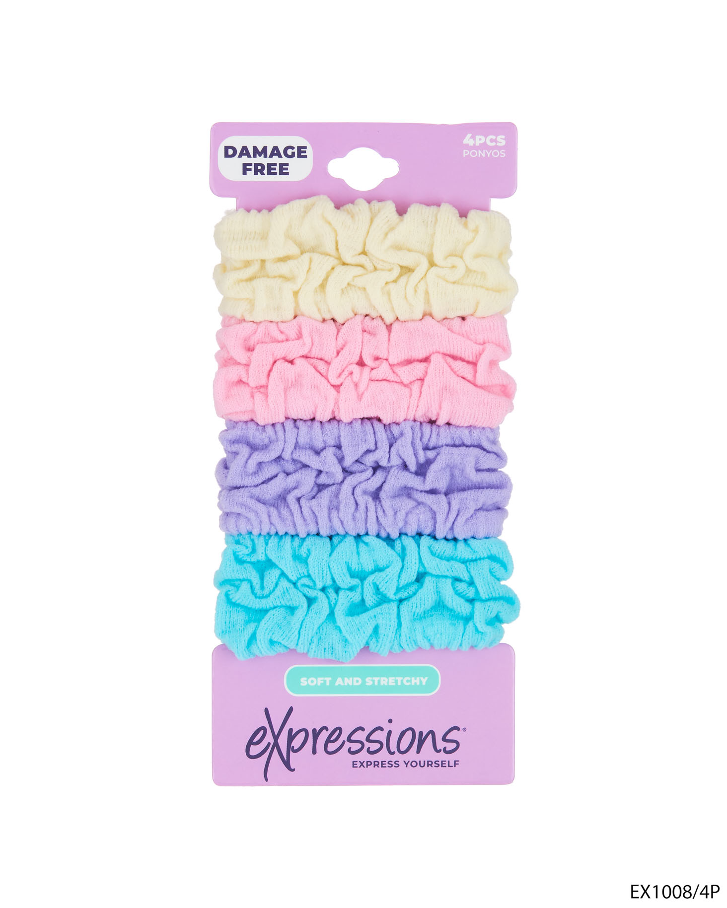 Ponyo HAIR Elastics - Pastel Colors - 4-Pack