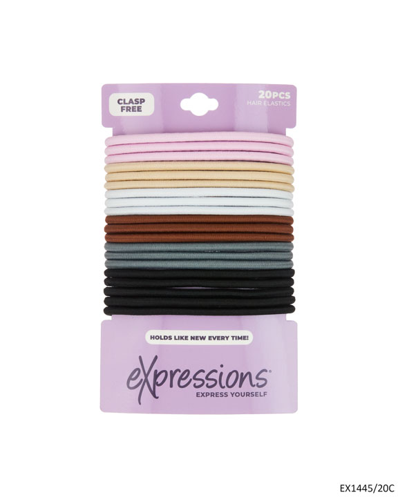 Large HAIR Elastics - Assorted Colors - 20-Pack