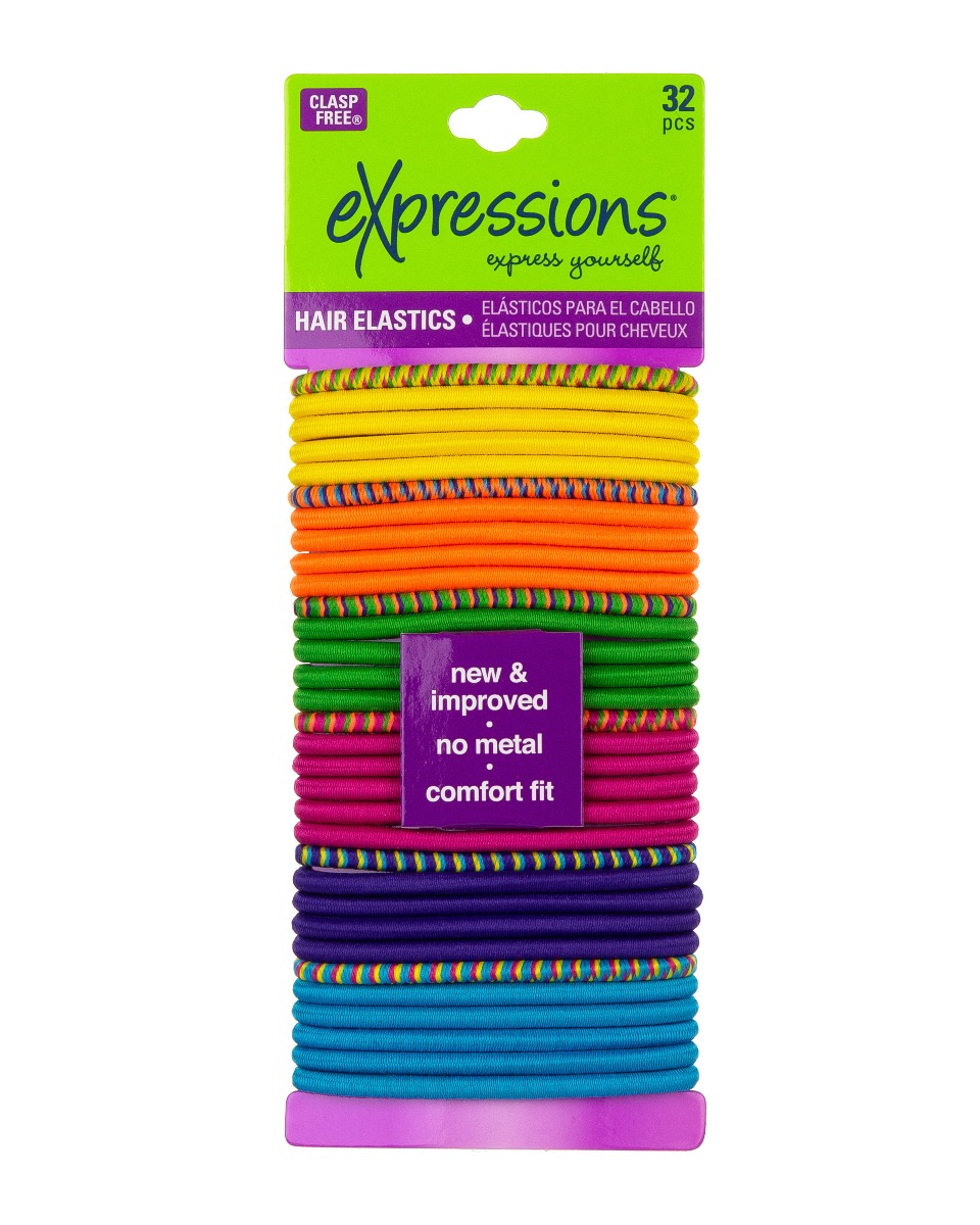 Neon Colored HAIR Elastics - 32-Pack