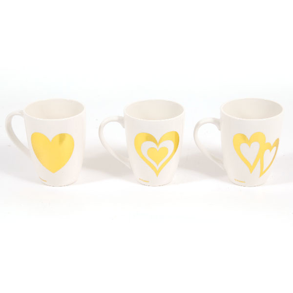 13 oz.Valentine's Day Mug w/ Metallic Heart Print