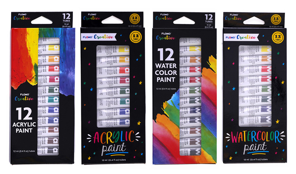 Premium Acrylic & Watercolor PAINT Sets - 12-Pack