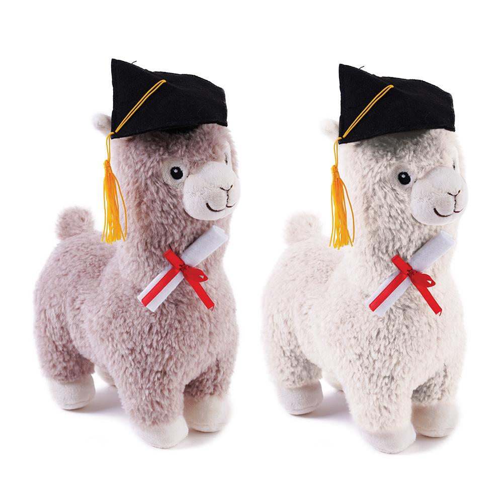 ''12'''' PLUSH Llamas w/ Graduation Cap & Diploma''