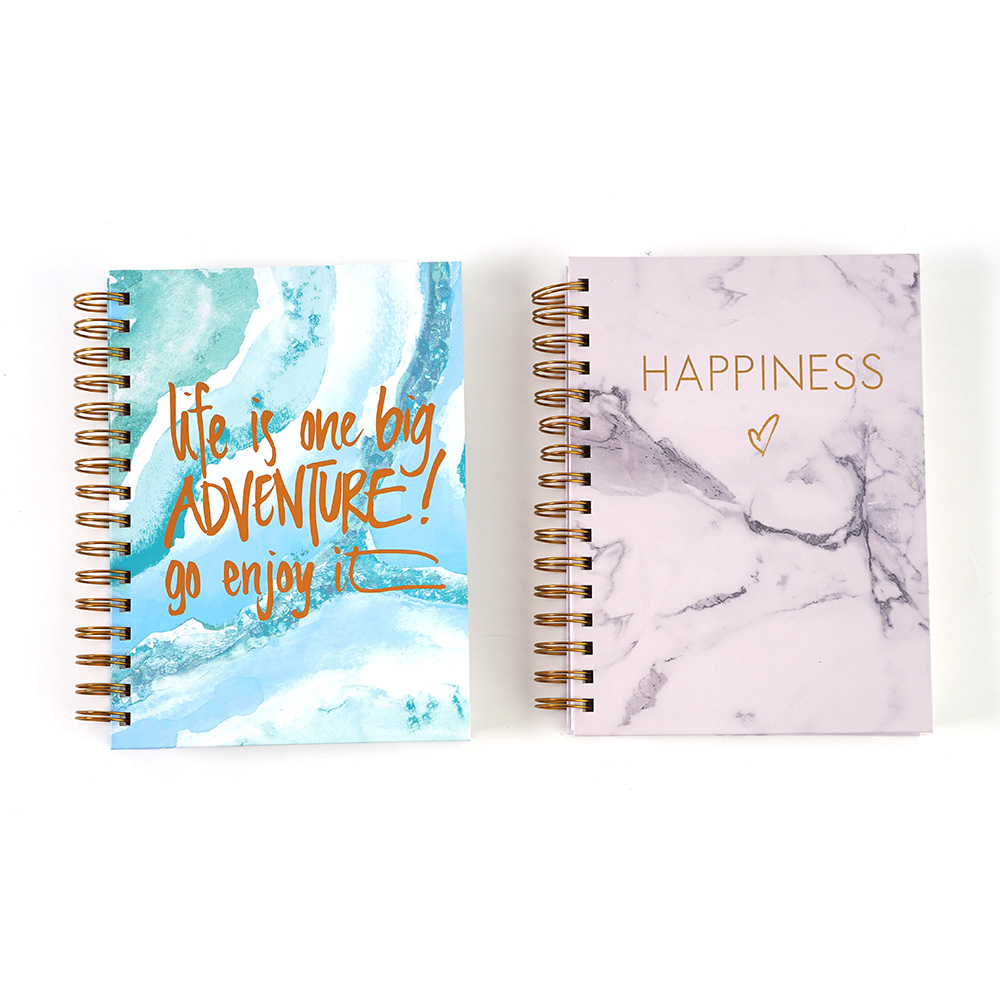 160-Sheet Jumbo Marble Printed SPIRAL Journals w/ Embroidered Messages & Logos