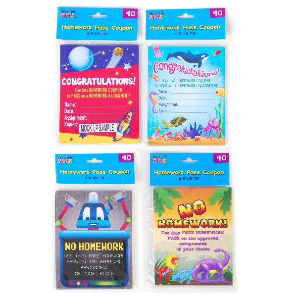 40 Ct. Homework Pass Coupons Books