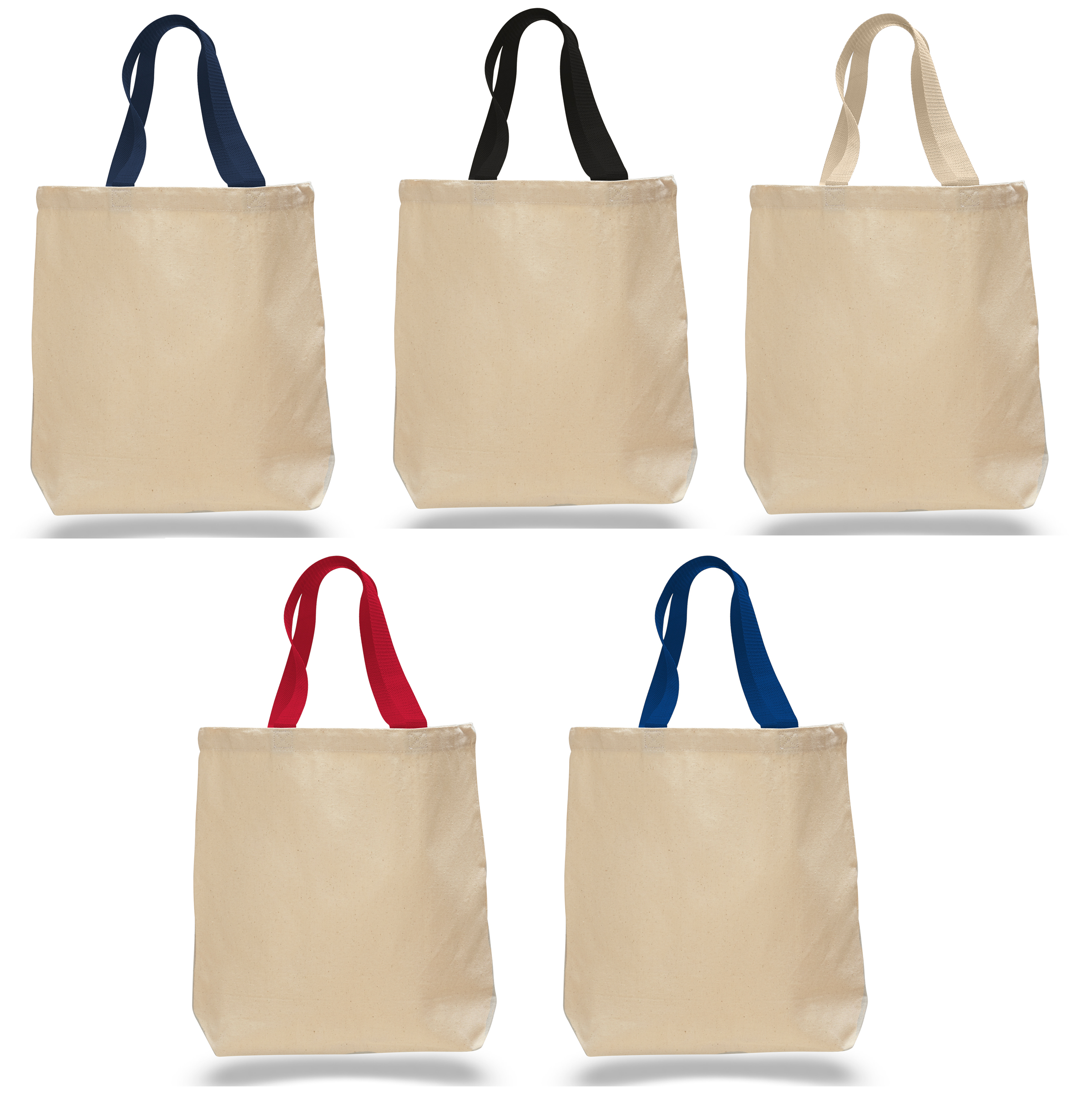 ''19'''' Canvas Tote Bags w/ Contrasting HANDLEs''