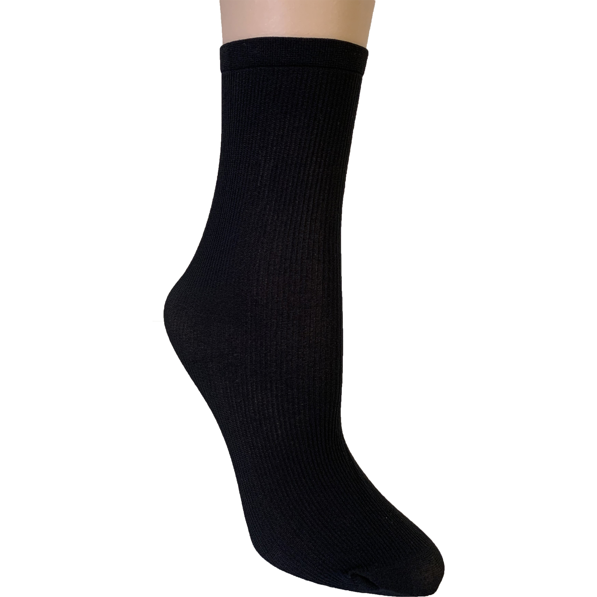 Men's Deluxe Disposable Ribbed SOCKS - Black