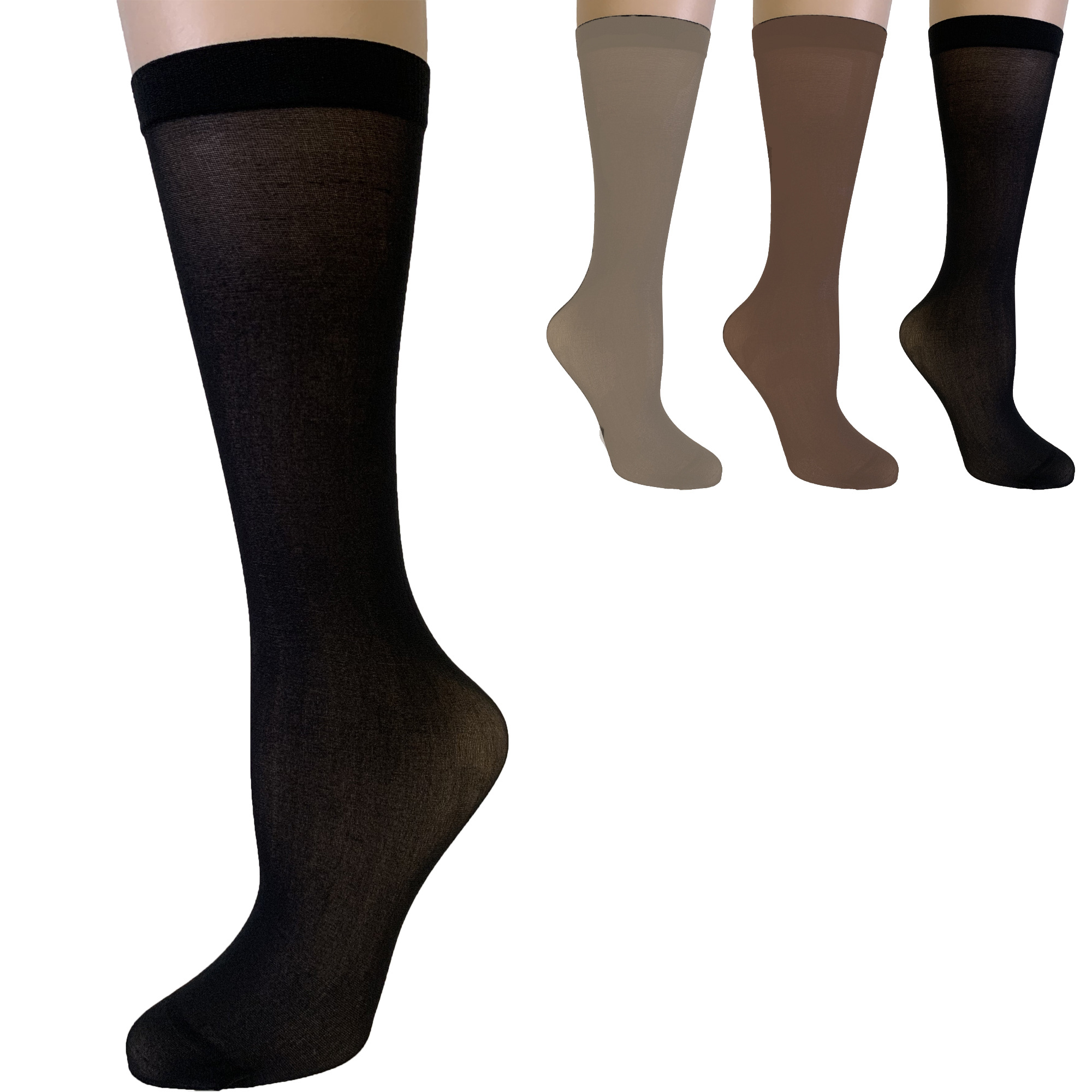 Men & Women's Disposable Knee High SOCKS w/ Reinforced Toe & Comfort Top