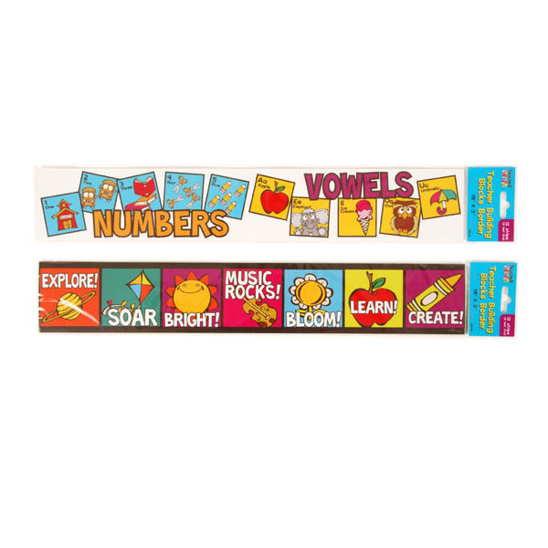 12-Pack Teacher BUILDING BLOCKS Bulletin Board Boarders