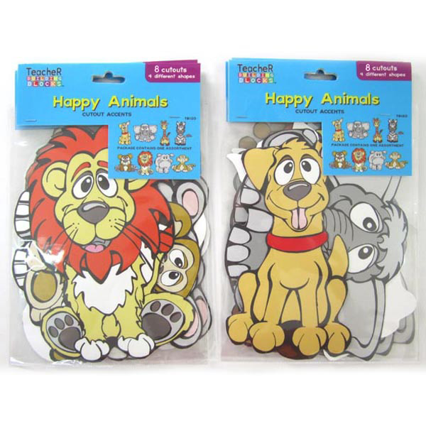 Happy ANIMAL Cut-Out 8-Packs