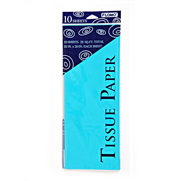 Aqua Tissue Paper - 10-Sheet-Packs