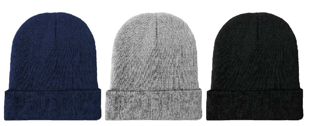 Boy's Winter Knit Beanie HATS w/ Heathered Pattern