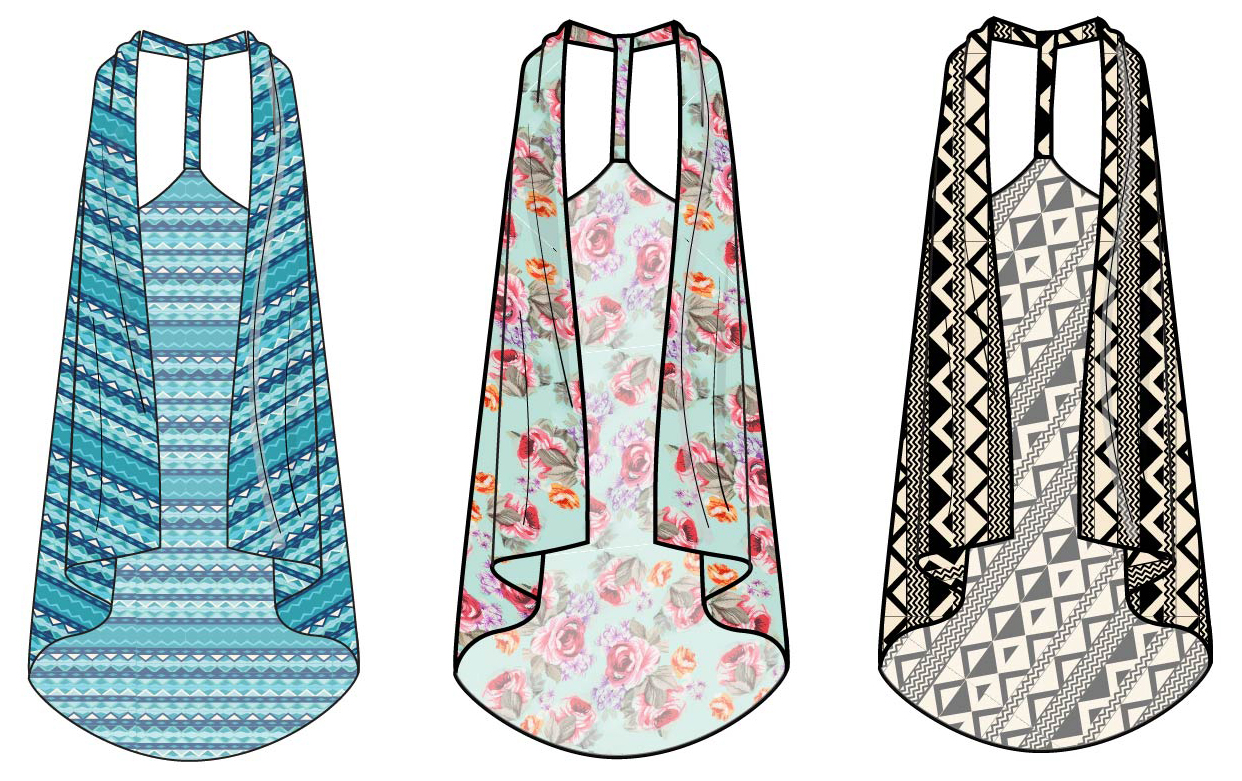 Girl's Assorted Print T-Back SCARF Vests