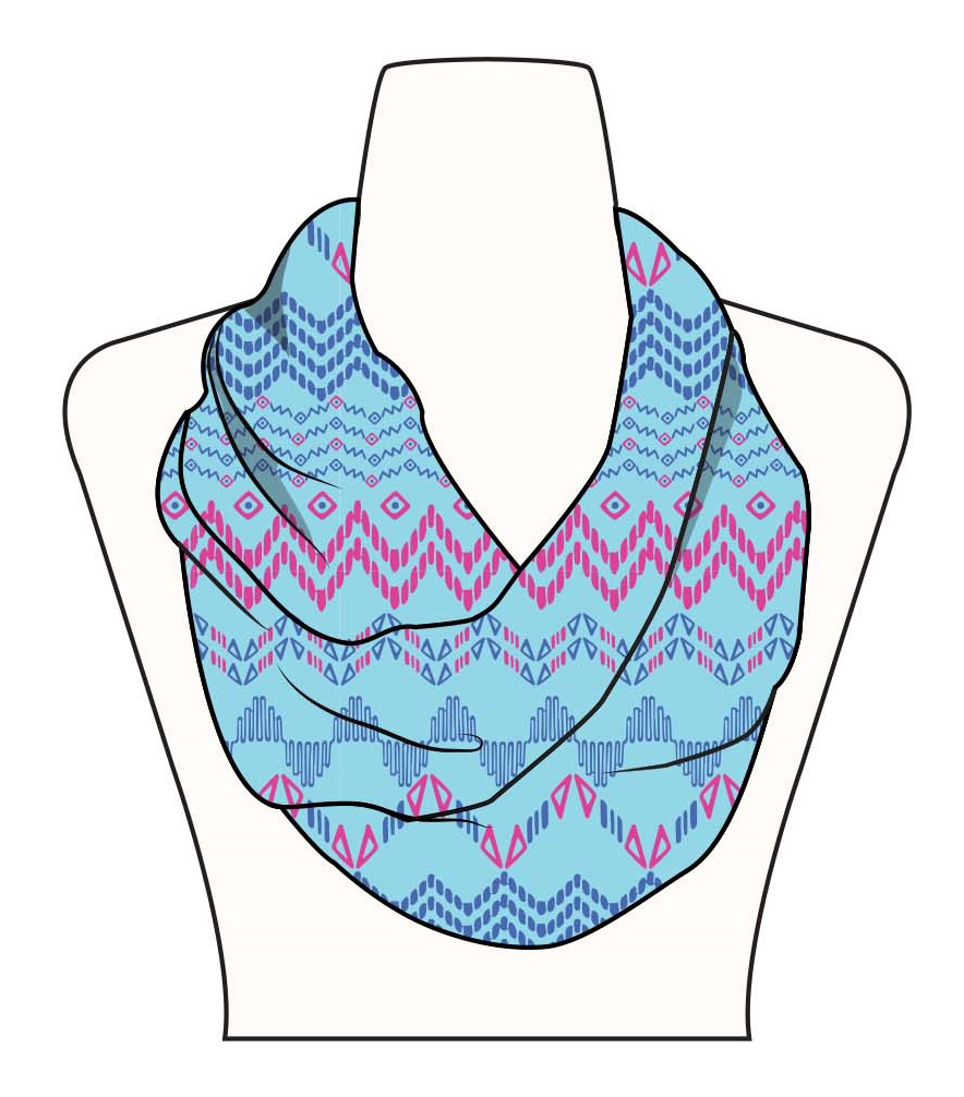 Girl's Aztec Tribal Print Lightweight Infinity SCARVES