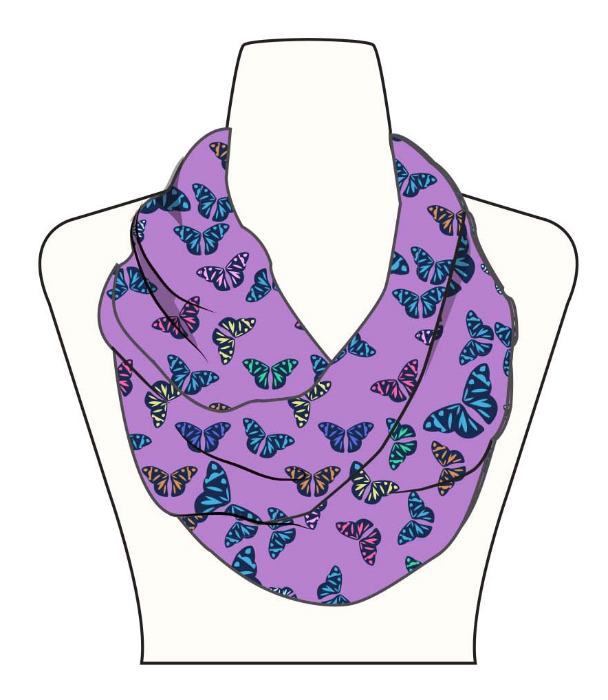 Girl's Butterfly Print Lightweight Infinity SCARVES