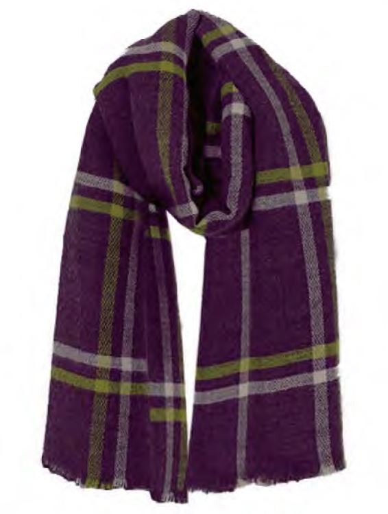 Purple Plaid Blanket SCARVES w/ Two Tone Colors