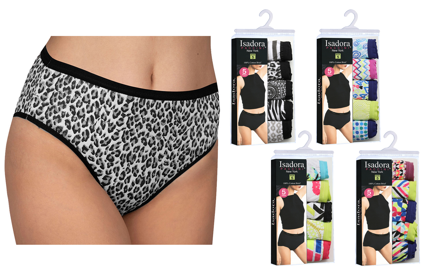 Women's BRIEFS - Assorted Prints - 5-Packs - Plus Size