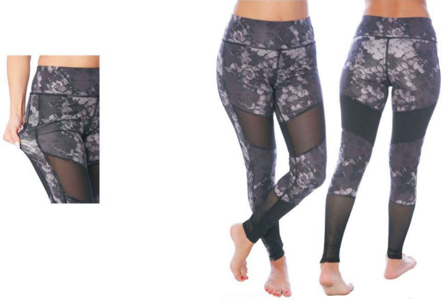 Women's Performance Printed Sport LEGGINGS w/ Non See-Through Fabric - Sizes Small-2XL