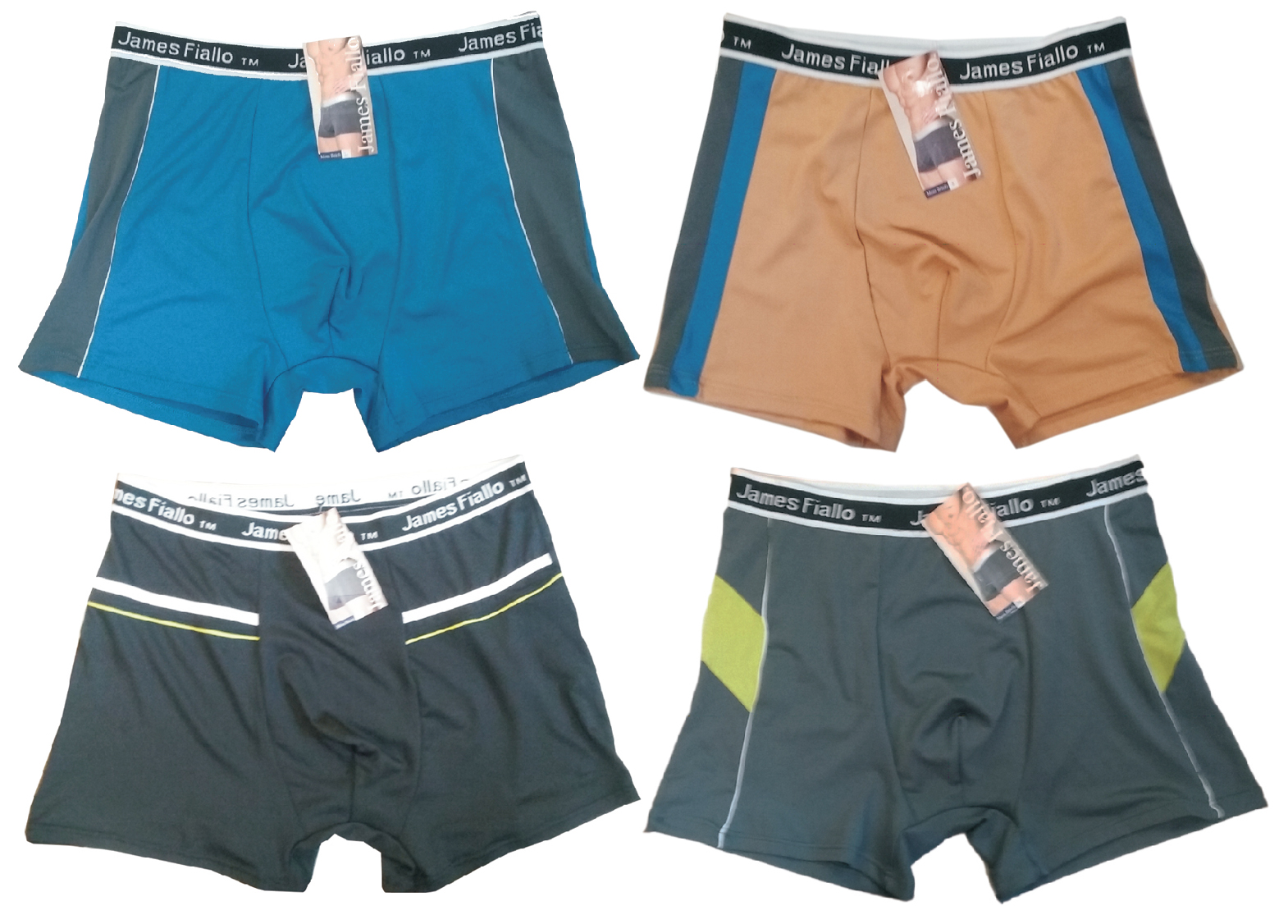 Men's Nylon/Spandex Boxer Briefs - Assorted Prints