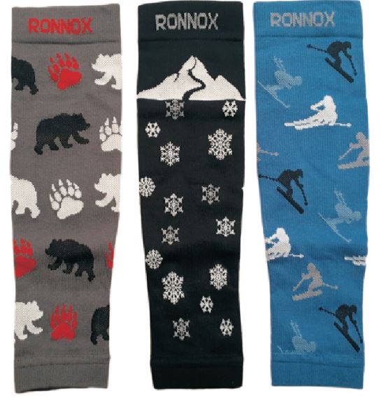 ''Men's Compression Tube SOCKS - Sizes Small-XL - Polar Bear, Snowfall & Ski Prints''