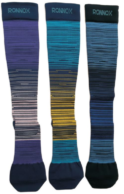 Men's Compression Knee SOCKS - Sizes Small-XL - Ombre Striped Patterns