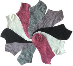 Women's No Show Novelty SOCKS - Assorted Colors - 10-Pair Packs - Size 9-11