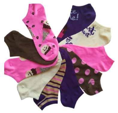 Women's Graphic No-Show SOCKS - Ice Cream Theme - 10-Pair Packs