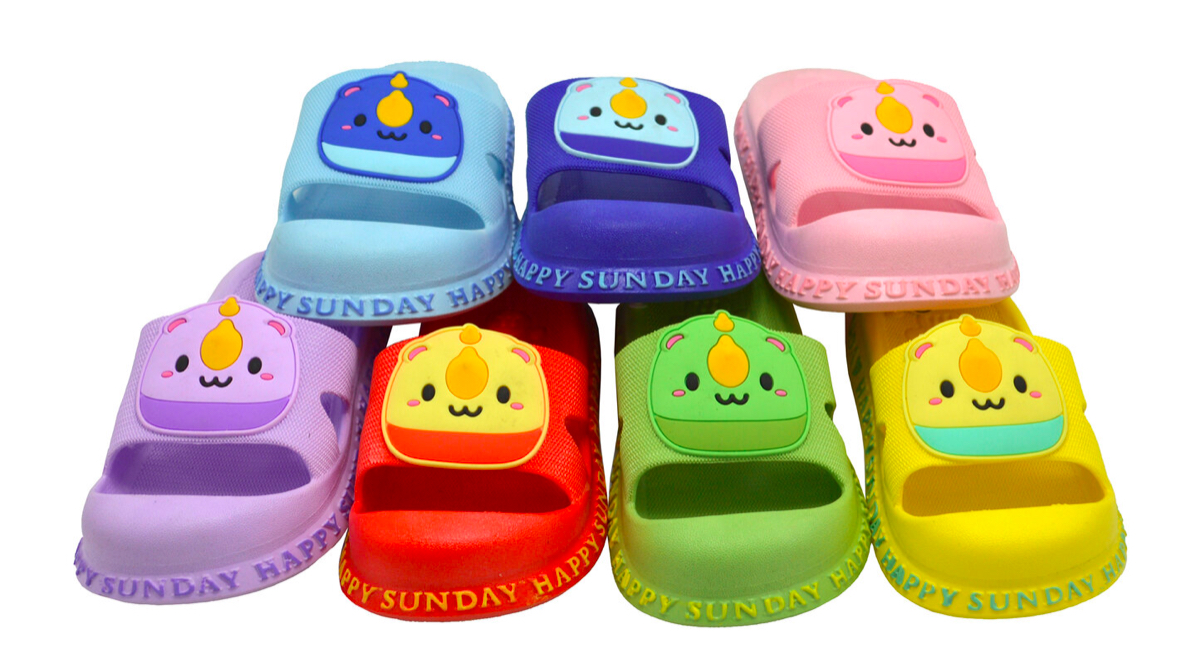 Children's Happy Sunday Slide Clogs w/ Embroidered ANIMAL Patch - Choose Your Color(s)