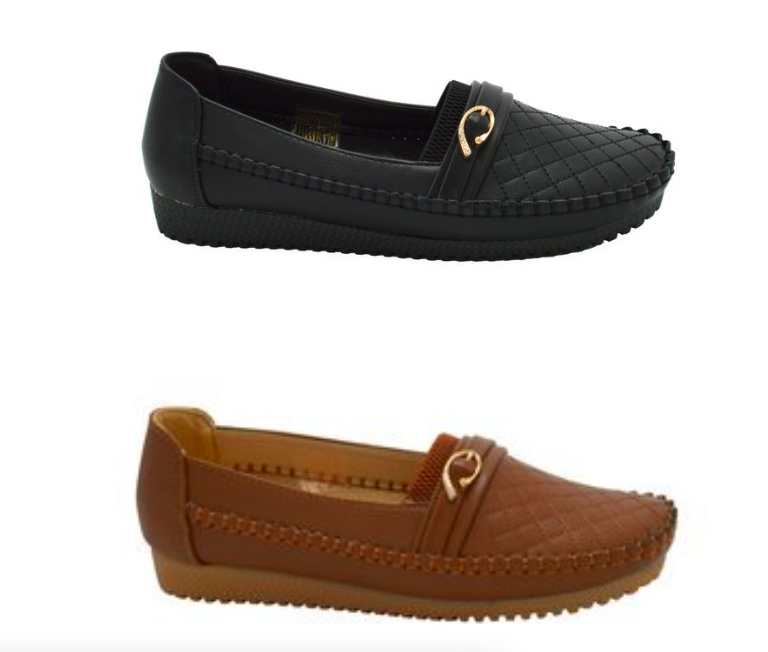 Women's Moccasin Shoes w/ Embroidered Charms & Puffer Detail - Choose Your Size(s) & Color(s)