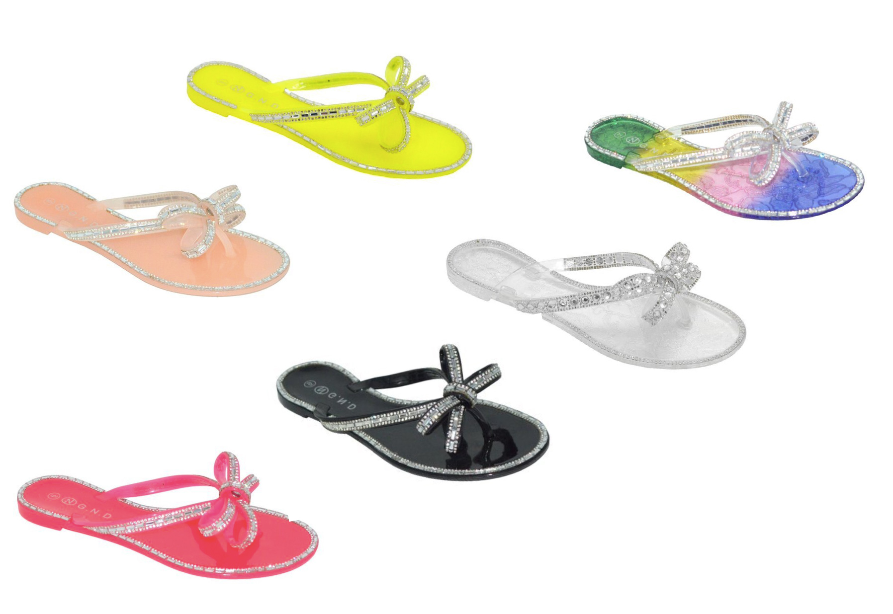 Women's Flip Flop Thong Sandals w/ Embroidered Rhinestones - Choose Your Size(s) & Color(s)