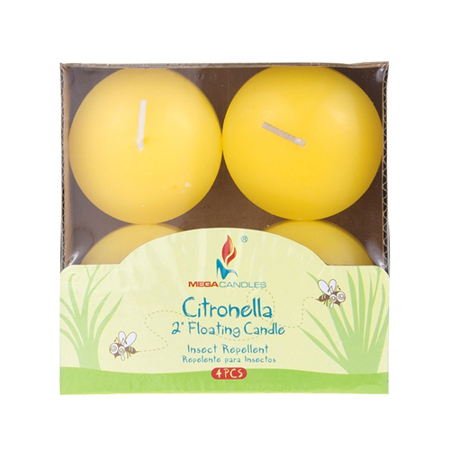 ''2'''' Citronella Floating Disc Insect Repellent CANDLES w/ Designer Packaging - 4-Pack - Choose Your 