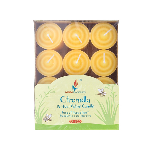 ''15-Hours 2'''' Citronella Votive CANDLES w/ Designer Box - 12-Pack - Choose Your Color(s)''