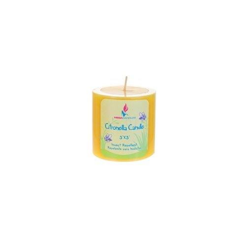 ''3'''' x 3'''' Round Insect Repelling Citronella Pillar CANDLES - Choose Your Color(s)''