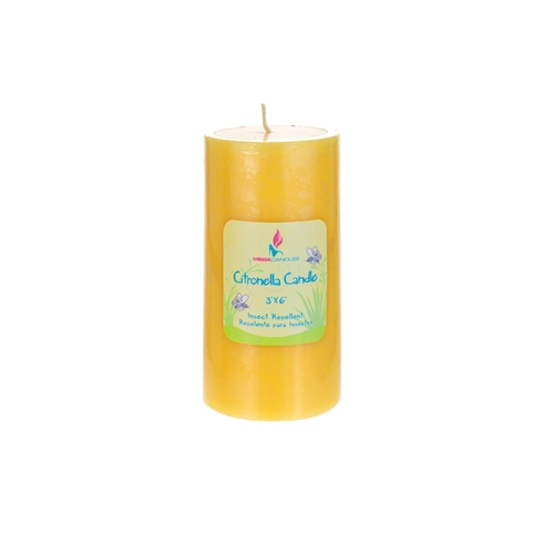 ''3'''' x 6'''' Round Insect Repelling Citronella Pillar CANDLES - Choose Your Color(s)''