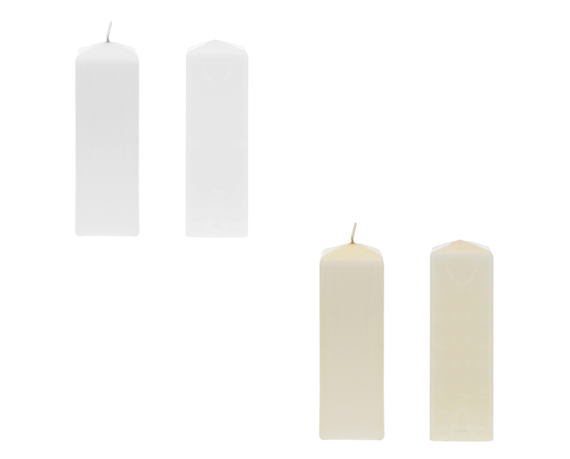 ''2'''' x 9'''' Unscented Dome TOP Square Pillar Candle - Choose Your Color(s)''