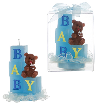 Baby Blocks w/ Teddy Bear CANDLE