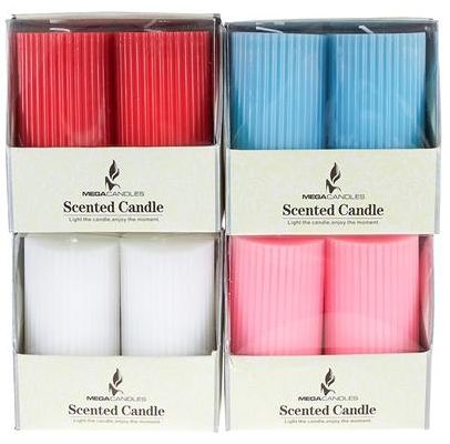 ''2''''x3'''' Ribbed Scented Pillar CANDLEs''