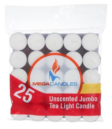 25 pcs Unscented Jumbo Tea Light Candles