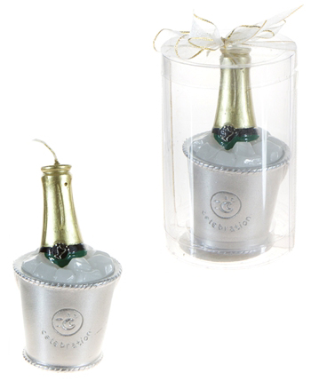 Champagne Bottle in Ice Bucket CANDLEs - Black