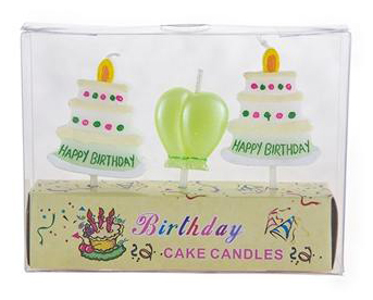 Happy Birthday Candle STICKS w/ Clear Box - Asst