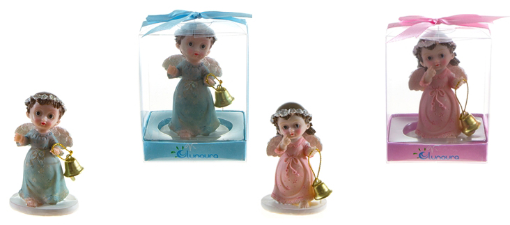 Baby Angel Holding a BELL Poly Resin