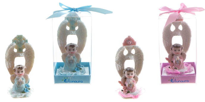 Baby Angel Praying Under Wings Poly Resin