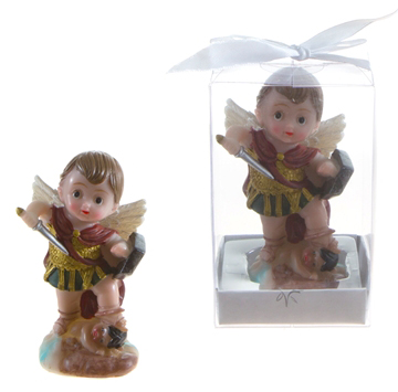 Baby St. Michael w/ SWORD Statue Poly Resin