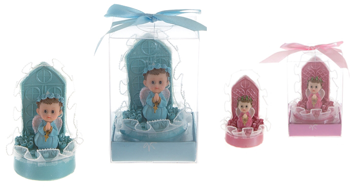 Baby Praying In Rose Garden Poly Resin w/ Gift Box