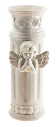 Praying Angel with Open Wings Porcelain Round VASE